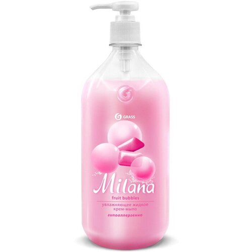 Крем-мыло жидкое Grass Milana увлажняющее fruit bubbles 1000мл