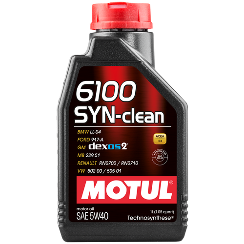 MOTUL 107941 Масло MOTUL 6100 SYN-CLEAN 5W40, моторное, синтетическое (1л)