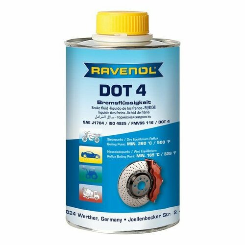 Тормозная жидкость RAVENOL DOT 4; 0,25 л. 4014835692121