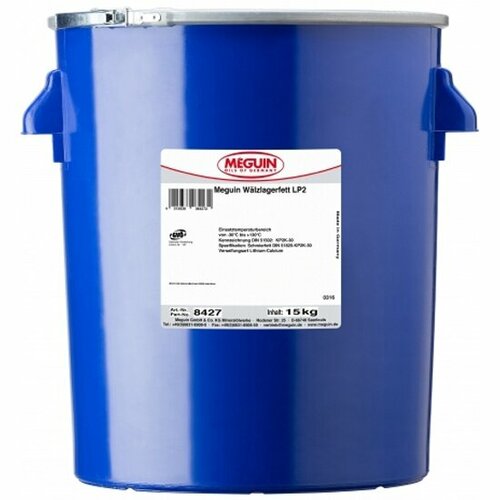 Литиевая смазка высокого давления MEGUIN Walzlagerfett LP2 для ступичных подшипников 15 кг