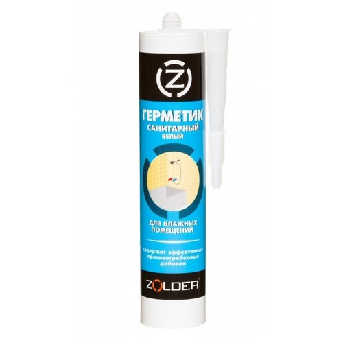 Герметик силиконовый (санитарный), ZOLDER, белый, 280мл