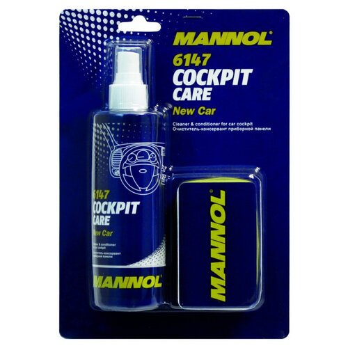 Mannol Очиститель консервант для салона автомобиля 6147 Cockpit Care New Car с губкой, 24 шт, синий