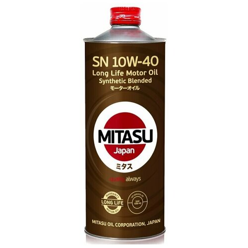 Масло моторное Mitasu Motor Oil 10w40, полусинтетическое, API SN/CF, ACEA A3/B3/B4, для бензинового двигателя, 1л, арт. MJ-122A/1
