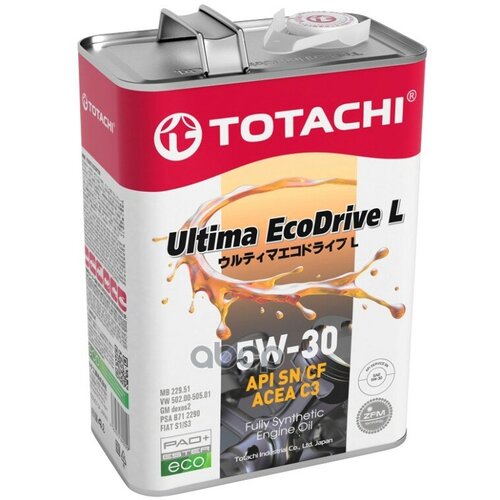TOTACHI Масло Моторное Totachi Ultima Ecodrive L Fully Synthetic Sn/Cf 5W-30 Синтетическое 4 Л 4562374690929