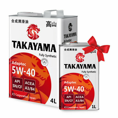 TAKAYAMA Adaptec SAE 5W-40 API SN/CF ACEA A3/B4 4л + 1л в подарок (605624)