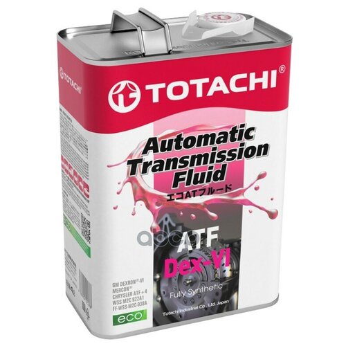 Totachi Atf Dex-Vi (4l)_жидкость Гидравл! Синт Dexron-Vi, Chrysler Atf+4, Ford Wss M2c 922a1 TOTACHI арт. 20904