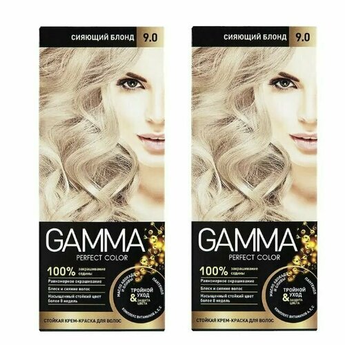 Gamma Perfect Color Краска для волос "Cияющий блонд 9.0",50 мл,2шт