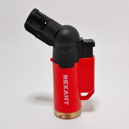 Зажигалка турбо GT-10 заправляемая с пьезоподжигом красная REXANT