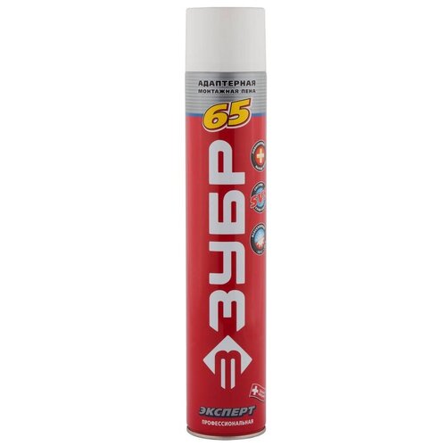 Пена монтажная ЗУБР STD 65 с увеличенным выходом, адаптерная, всесезонная, 750мл, SVS, 41144