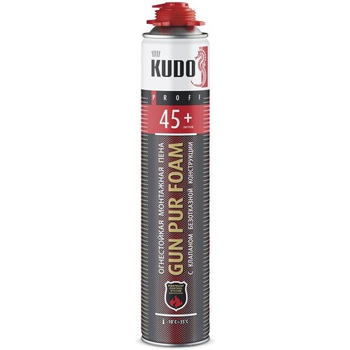 Огнестойкая профессиональная монтажная пена Kudo Fire Proof 45+, 1000 мл