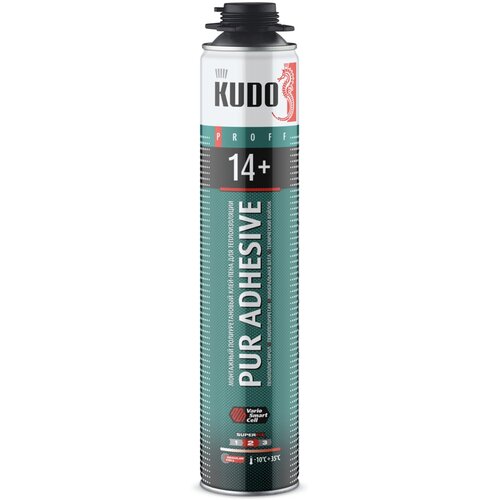 Kudo 14+ Монтажный полиуретановый Клей-Пена KUDO PUR ADHESIVE PROFF 14+ для теплоизоляции, 1шт