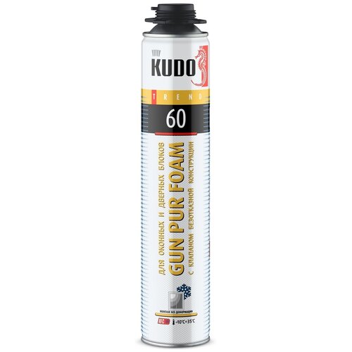 Кудо Тренд Window 60 пена монтажная для окон и дверей зимняя (1л) / KUDO Trend Window 60 пена профессиональная для монтажа оконных и дверных блоков (1