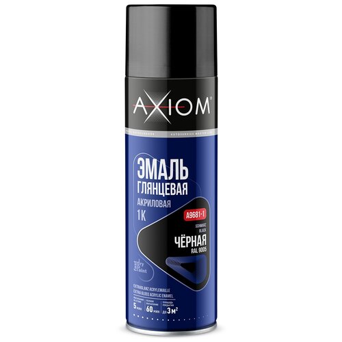 Краска Черная Глянцевая Axiom Акрил 1к 650мл Аэрозоль AXIOM арт. A9681-1