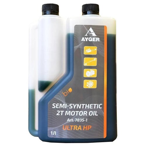 Масло моторное AYGER для 2-тактных двигателей полусинтетическое API TC 1л (дозаторная канистра 33000