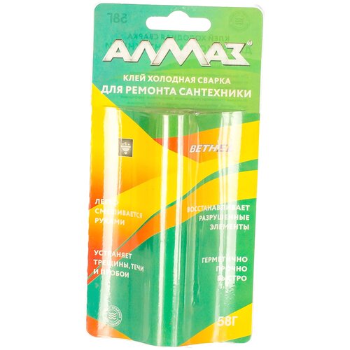 Клей Алмаз Сантехника 58гр, BL (холодная сварка), арт.АZ-0388 (арт. 726693)
