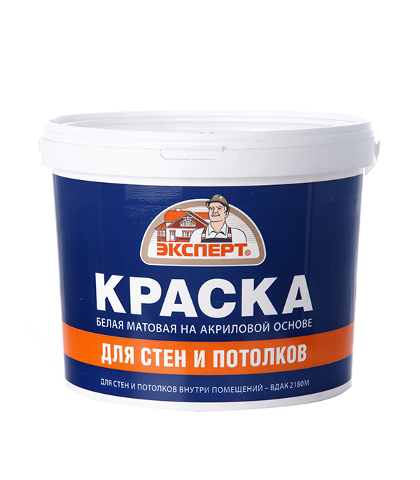 Краска Эксперт для стен и потолков, белый, 28 кг