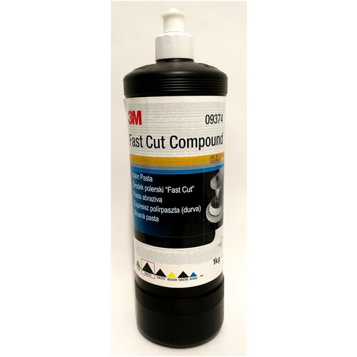 Паста полировальная абразивная Fast Cut Compound, белый колпачок, 1 л, 09374, 3M