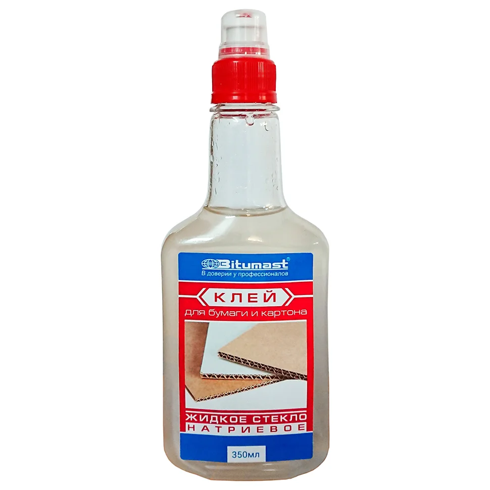 Клей ЖИДКОЕ СТЕКЛО BITUMAST 0,35л