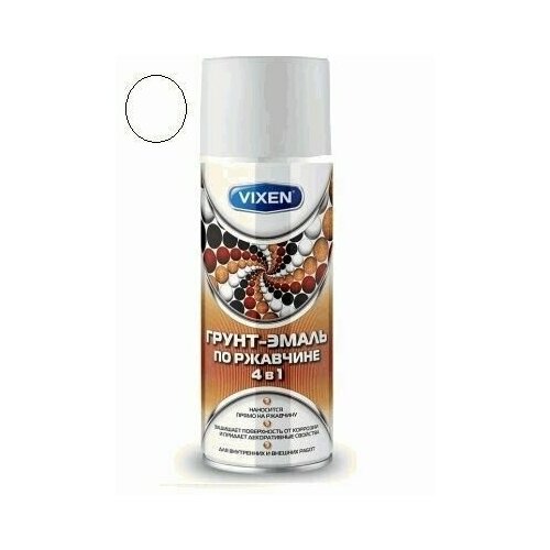 Грунт-эмаль по ржавчине 4 в 1 VIXEN, черный янтарь (RAL 9005) VX-519005, аэрозоль 520мл