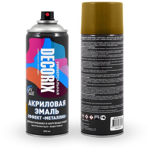 Краска с эффектом металлик DECORIX 520 мл цвет металлик античная бронза