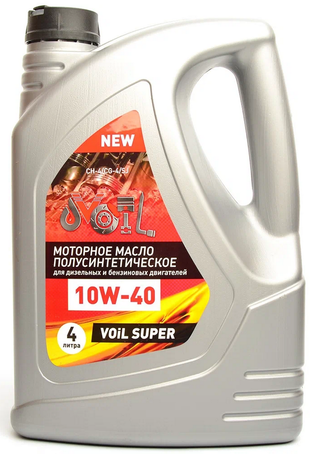 Моторное масло VOIL Super 10W-40, CH-4/CG-4/SJ Полусинтетическое 4 л