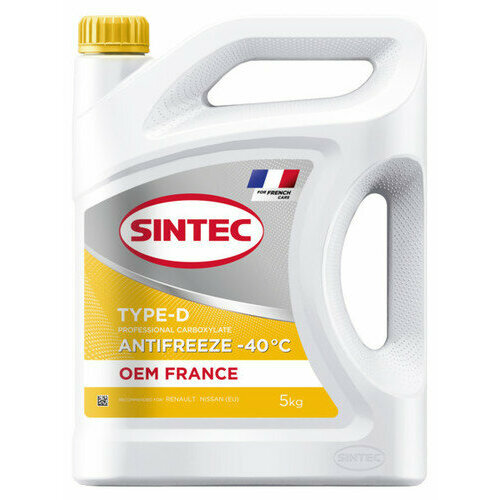 Антифриз Sintec OEM France Type-D yellow -40 5кг (6145014)