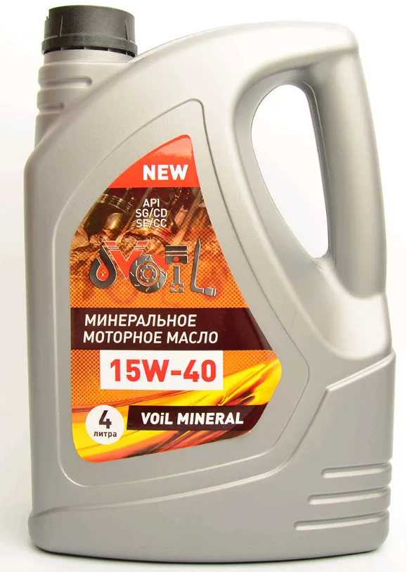 Моторное масло VOIL Mineral 15W-40, SG/CD, SF/CC Минеральное 4 л