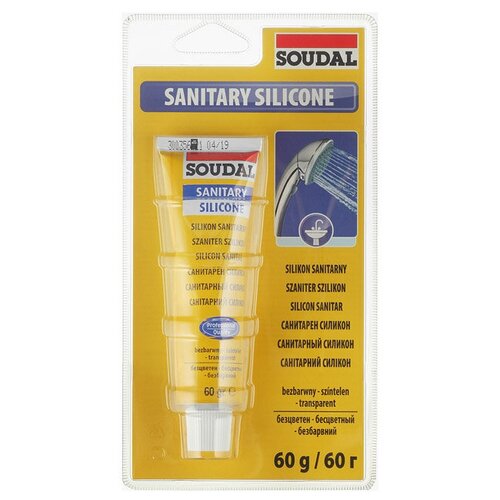 Герметик силиконовый санитарный Soudal прозрачный 60 гр