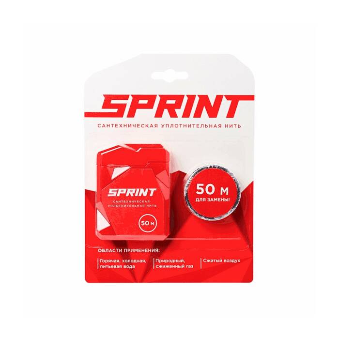 Нить уплотнительная бокс+катушка 2х50м (в блистере) SPRINT 04061