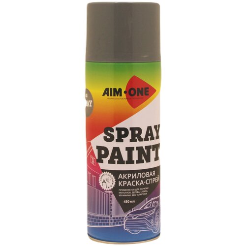 AIM-ONE Краска-спрей серая 450мл (аэрозоль). Spray paint gray SP-G48