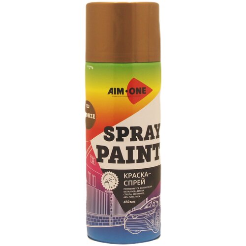 AIM-ONE Краска-спрей бронза 450мл (аэрозоль). Spray paint bronze SP-BZ132
