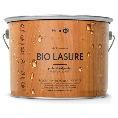Водоотталкивающая пропитка для защиты древесины Elcon Bio Lasure орегон, 9 л