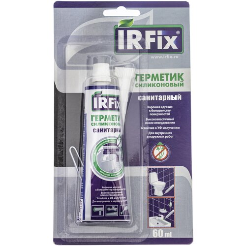 Irfix Герметик силиконовый санитарный белый 60мл 20064 .
