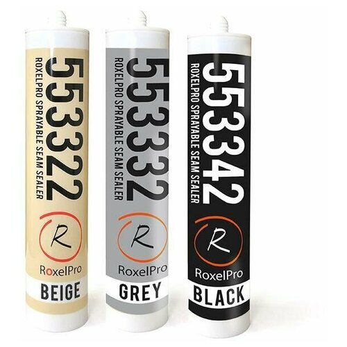 RoxelPro Однокомпонентный распыляемый герметик, чёрный, картридж 290мл