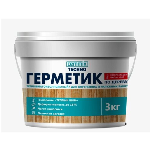 Герметик акриловый для дерева Cemmix Теплый шов, 3 кг, медовый
