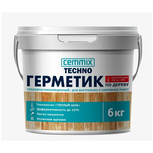 Герметик акриловый для дерева Cemmix Теплый шов, 6 кг, дуб