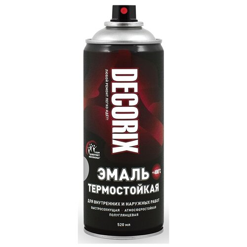 Эмаль аэрозольная термостойкая +400°С Decorix матовая (520мл) черный (0142-01 DX)