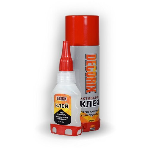 Клей моментальный двухкомпонентный Decorix (270мл)