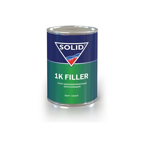 Грунт-наполнитель SOLID "1K FILLER", акриловый, матовый, серый, 800 мл.