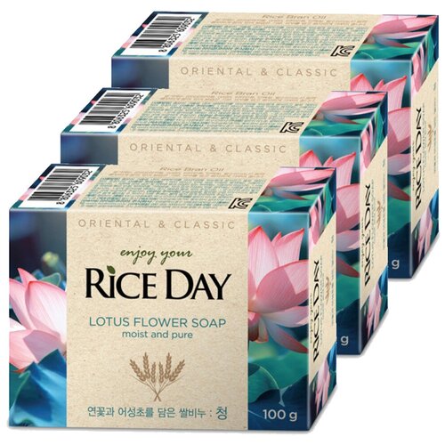 LION "RiceDay" Мыло туалетное с экстрактом лотоса, 100 гр. х 3 шт.