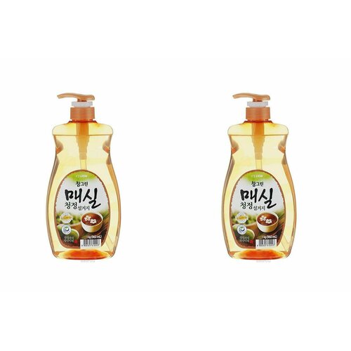 Lion Средство для мытья посуды, овощей и фруктов Японский абрикос "Сharmgreen" pump, 960 мл, 2 шт