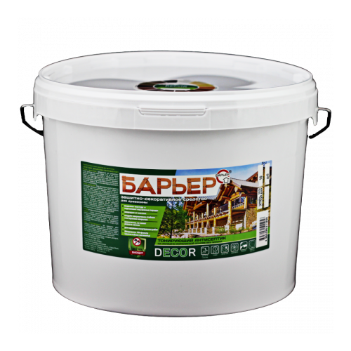 Защитно-декоративный антисептик Барьер Decor, белый, ведро 10 кг