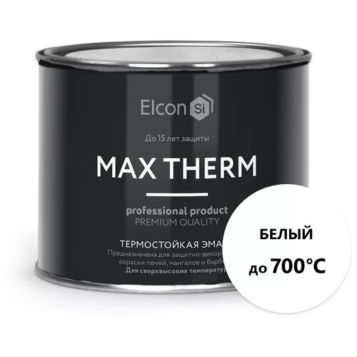 Эмаль термостойкая ELCON серебристая до 700С 0,4 кг