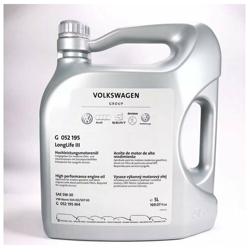 Масло моторное VW VAG Motorenol LongLife III SAE 0W30, 5 литров GR52195M4