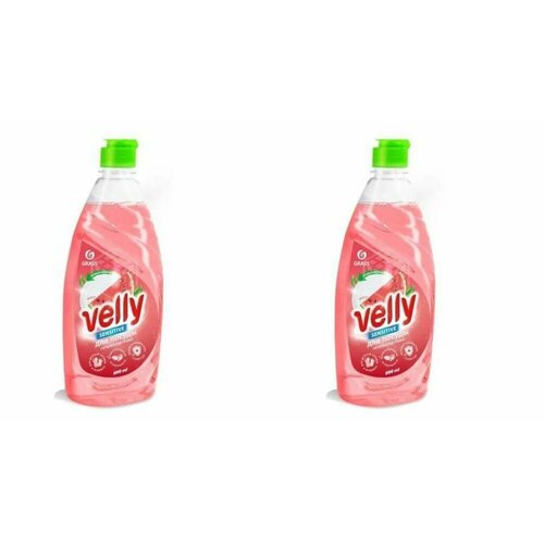 Grass Средство для мытья посуды Velly Sensitive, Арбуз, флакон 500 мл - 2 шт