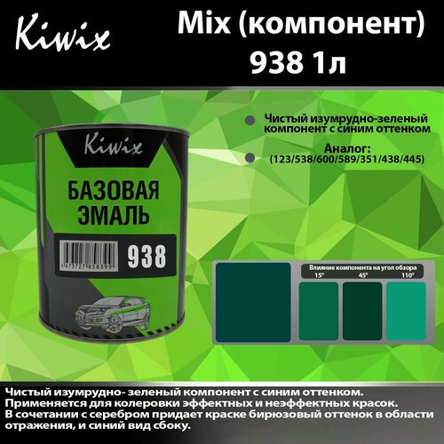 Компонент микс 938 Kiwix mix 1л Зелёный с синим оттенком.