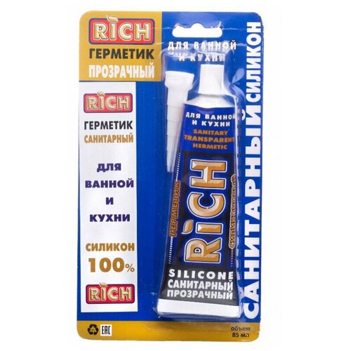 Герметик силиконовый RICH, прозрачный, 85 мл.