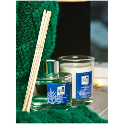 Подарочный набор свеча и аромадиффузор с палочками 40мл,50гр