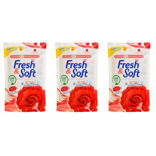 Lion Гель для стирки всех типов тканей концентрированный, Fresh&Soft, Искристый Поцелуй, 400 мл, 3 штуки