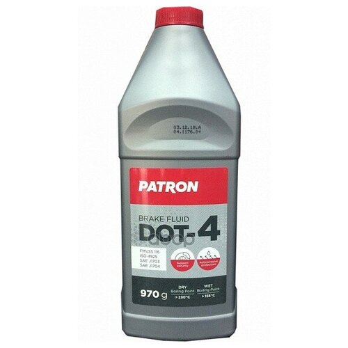 PATRON Тормозная жидкость PATRON DOT-4 синтетическая 970 гр. для автомобилей с ABS, ESP, ASR, DSC